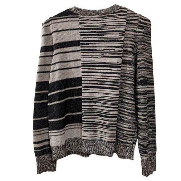 Nic + Zoe Mixed Musings Knit Crewneck Sweater in Black Multi Women's Size M - Picture 7 of 12